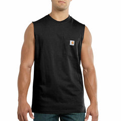 relaxed fit heavyweight sleeveless pocket t-shirt