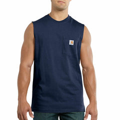 relaxed fit heavyweight sleeveless pocket t-shirt