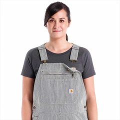 railroad stripe denim bib overall