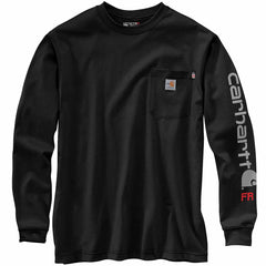 flame resistant carhartt force® loose fit midweight long-sleeve logo graphic t-shirt