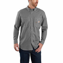flame-resistant carhartt force® loose fit lightweight long-sleeve button-front shirt