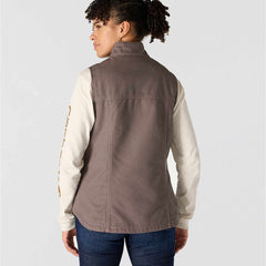 women's sherpa lined vest - relaxed fit - washed duck