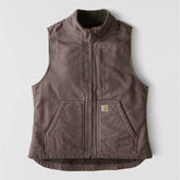 women's sherpa lined vest - relaxed fit - washed duck