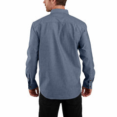 loose fit midweight chambray long-sleeve shirt