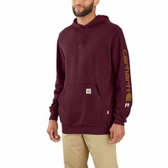flame-resistant carhartt force® loose fit midweight hooded logo graphic hoodie