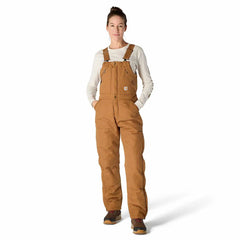 women's insulated bib overalls - loose fit - washed duck - 4 extreme warmth