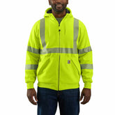 high-visibility loose fit midweight thermal-lined full-zip class 3 sweatshirt