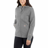 women's flame-resistant carhartt force® relaxed fit midweight hooded zip-front sweatshirt