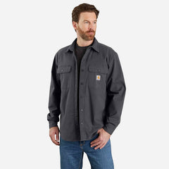 rugged flex® relaxed fit canvas fleece-lined shirt jac