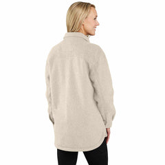 women's loose fit brushed fleece shirt jac