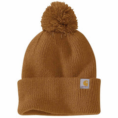 women's knit pom-pom cuffed beanie