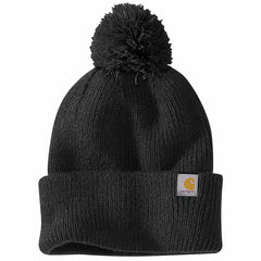 women's knit pom-pom cuffed beanie