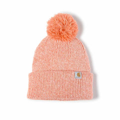 women's knit pom-pom cuffed beanie