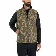 rugged flex® duck loose fit sherpa-lined camo mock-neck vest