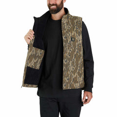 rugged flex® duck loose fit sherpa-lined camo mock-neck vest