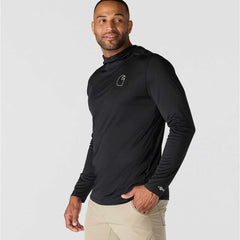 force sun defender™ lightweight long-sleeve hooded logo graphic t-shirt