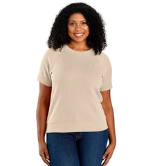 women's tencel™ fiber series relaxed fit french terry short-sleeve sweatshirt