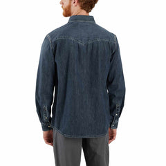 montana relaxed fit midweight denim long-sleeve snap front shirt