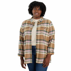 women's tencel™ fiber series relaxed fit long-sleeve flannel shirt