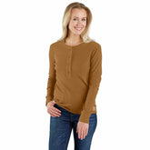 women's tencel™ fiber series relaxed fit long-sleeve ribbed henley shirt