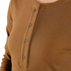 women's tencel™ fiber series relaxed fit long-sleeve ribbed henley shirt