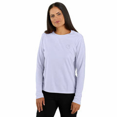women's force sun defender™ relaxed fit lightweight long-sleeve logo graphic t-shirt