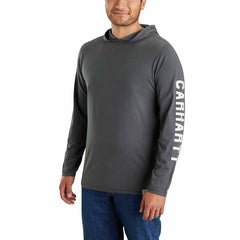 carhartt force® relaxed fit long-sleeve logo graphic hooded t-shirt