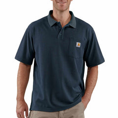 loose fit midweight short-sleeve pocket polo