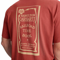 relaxed fit lightweight short-sleeve pocket railroad graphic t-shirt