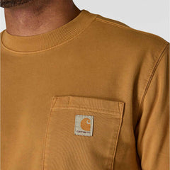 relaxed fit midweight garment dye french terry crewneck pocket sweatshirt