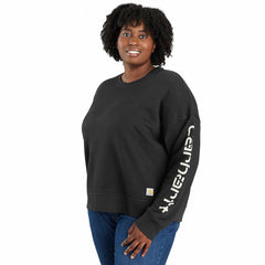 women's tencel™ fiber series loose fit sleeve graphic sweatshirt