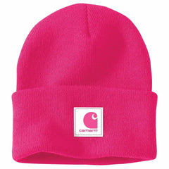 knit rubber patch beanie