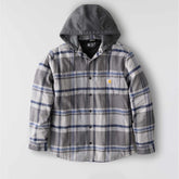 rugged flex® relaxed fit flannel fleece lined hooded shirt jac