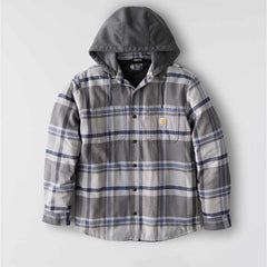 rugged flex® relaxed fit flannel fleece lined hooded shirt jac