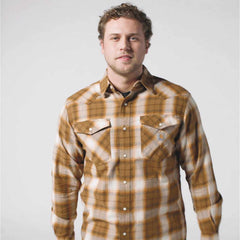 montana rugged flex™ relaxed fit lightweight long-sleeve snap-front plaid shirt
