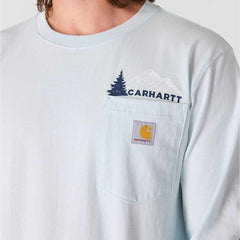 relaxed fit heavyweight long-sleeve pocket mountain graphic t-shirt