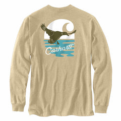 loose fit heavyweight long-sleeve pocket duck graphic t-shirt