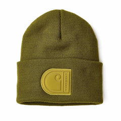 knit cuffed c patch beanie