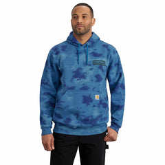 loose fit midweight watercolor camo graphic sweatshirt