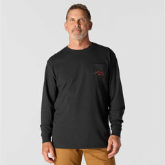 loose fit heavyweight long-sleeve pocket longhorn graphic t-shirt