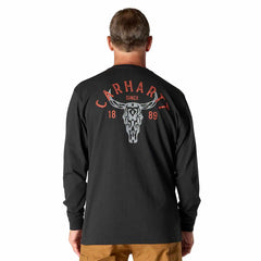 loose fit heavyweight long-sleeve pocket longhorn graphic t-shirt