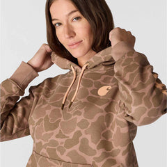 women's relaxed fit midweight logo sleeve graphic printed sweatshirt