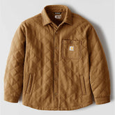 rain defender® loose fit heavyweight quilted snap front shirt jac