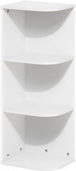 Pasir 3-Tier Corner Open Shelf Bookcase White