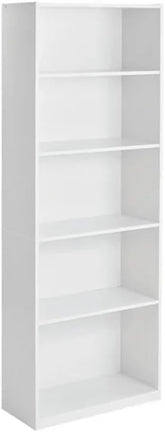 White 5-Level Adjustable Organizer Bookcase