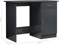 Corner Desk Bedroom Desk Computer Desk Desk High Gloss White 39.4" x 19.7" x 29.9" Engineered WoodSuitable for Schools, Offices, Dormitories and bedrooms