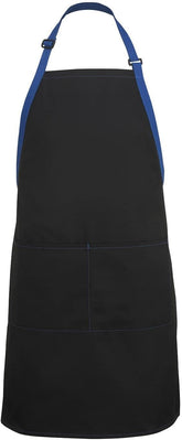 Averill's Sharper Uniforms Bistro Color Blocked Bib Apron with Divided Pockets (Set of 6)