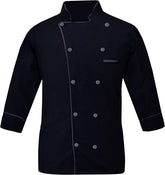 Men's Chef Coat Full Sleeve Jacket Multicolored Piping Exclusive Chef Jacket Size (XS-6XL)