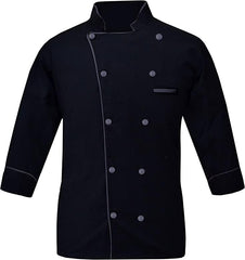 Men's Chef Coat Full Sleeve Jacket Multicolored Piping Exclusive Chef Jacket Size (XS-6XL)
