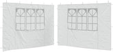 Canopies & Gazebos Party Tent Sidewall 2 pcs with Window PE White,This set includes two side panels, providing ample coverage for your party tent. Please note: For enhanced protection against heavy do